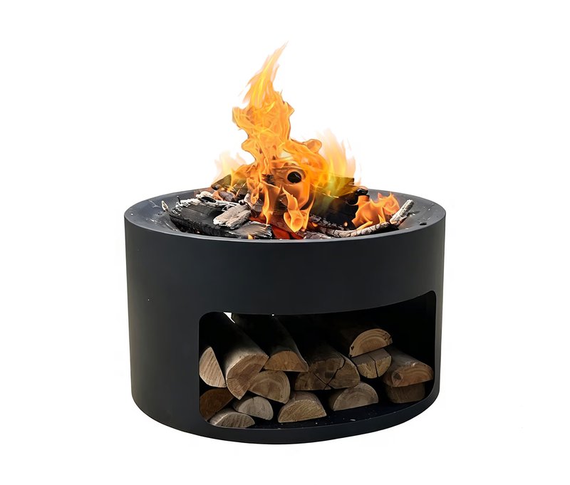 Tchibo - Garten-Feuerschale mit Holzlager - anthrazit