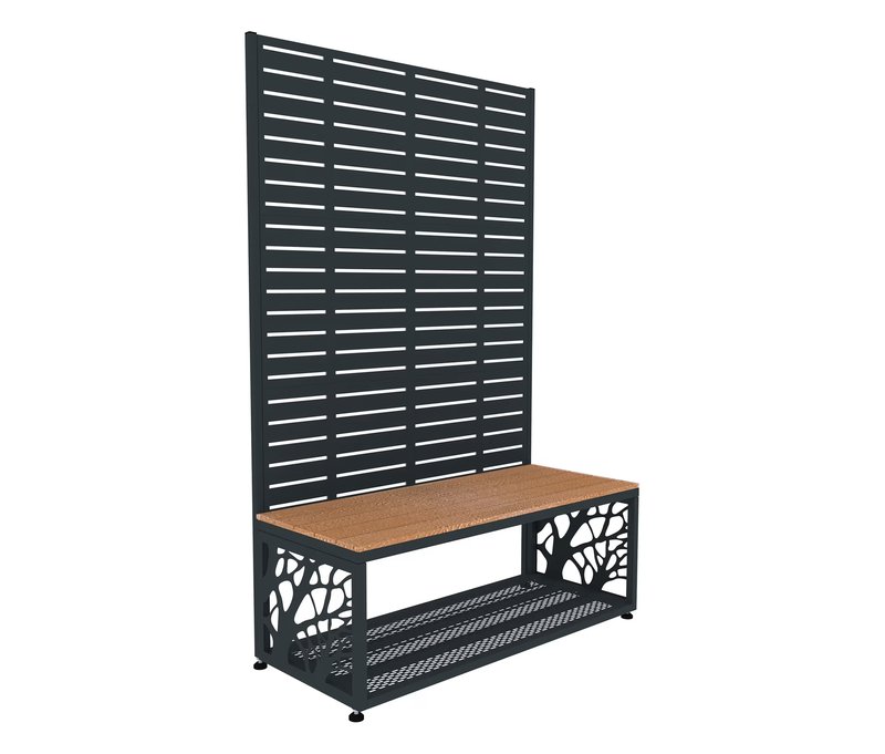 Tchibo - Sichtschutz mit Sitzbank und Kaminholzregal - 120x50x190cm - anthrazit -