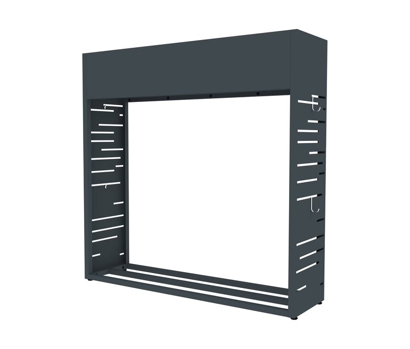 Tchibo - Kaminholzregal mit Pflanzkasten - 112x30x110cm - anthrazit -