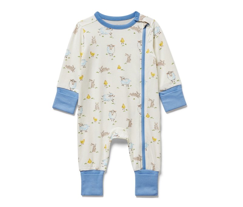 Tchibo - Baby-Pyjama - Kinder - Gr. 98/104 - blau/print