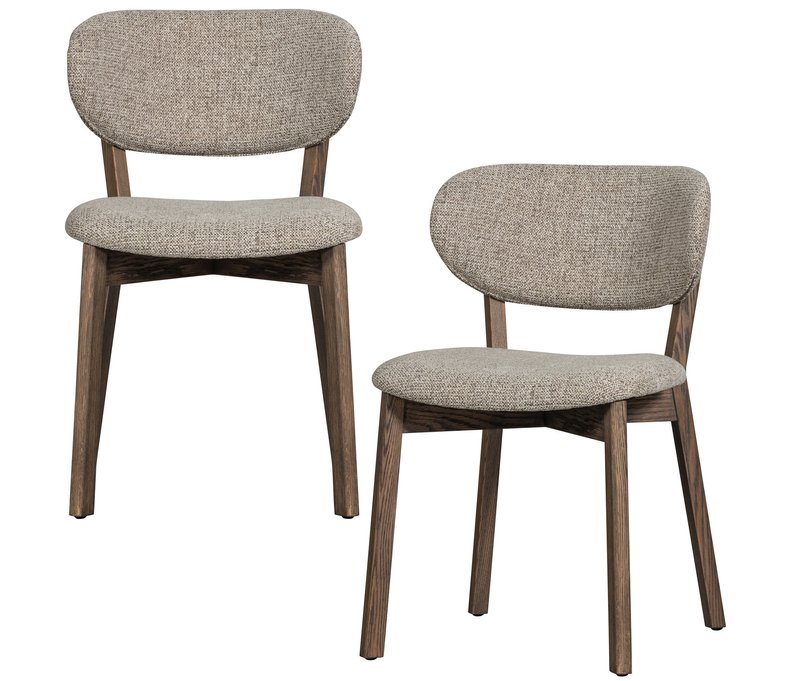 Tchibo - 2 Woood Esszimmerstühle »Undar« mit Holzrahmen - 51x60x82cm - dunkelbraun -