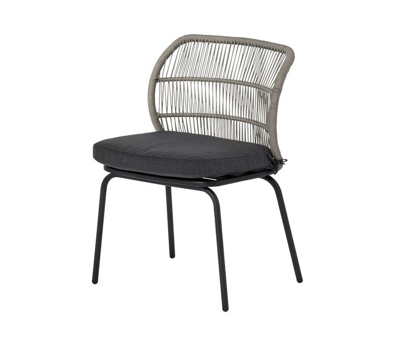 Tchibo - Stuhl mit Textilgeflecht - 55,5x57x83,5cm - anthrazit -