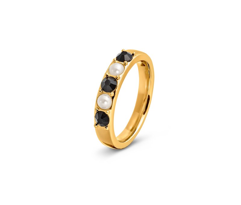 Tchibo - Ring Black and White - Damen - Gr. 20 - schwarz