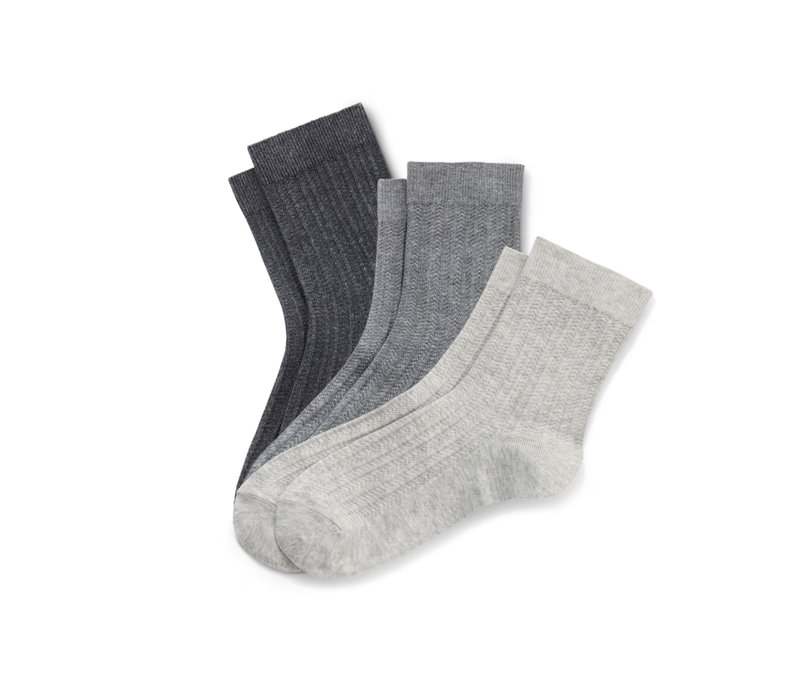 Tchibo - 3 Paar Socken mit Zopfmuster - Damen - Gr. 35-38 - dunkelgrau