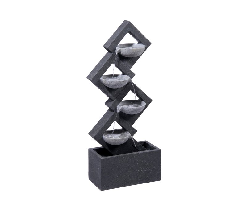 Tchibo - Gartenbrunnen mit 4 Schalen und LEDs - 41,5x20,5x100,5cm - grau -