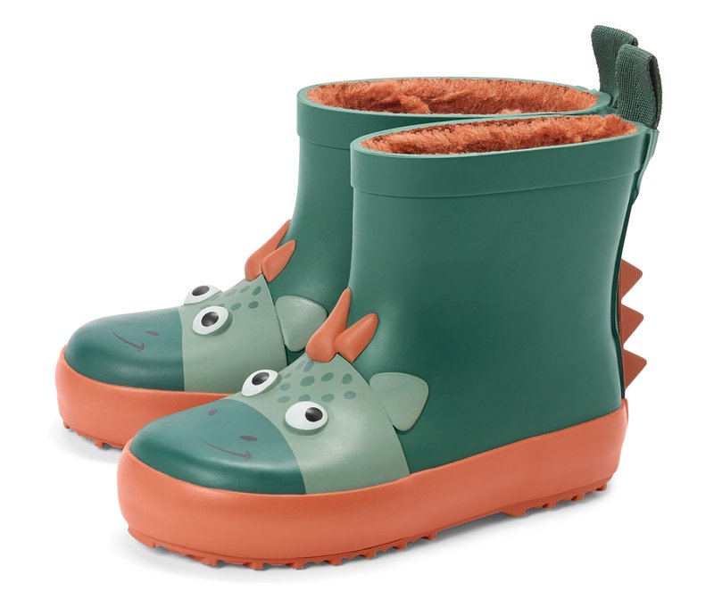 Tchibo - Gefütterte Kinder-Chelsea-Regenstiefel - Gr. 32-33 - dunkelgrün/print