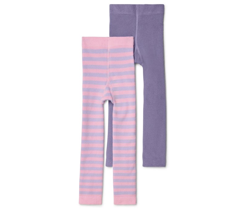 Tchibo - 2 Kinder-Frottee-Strickleggings - Mädchen - Gr. 110/116 - lila