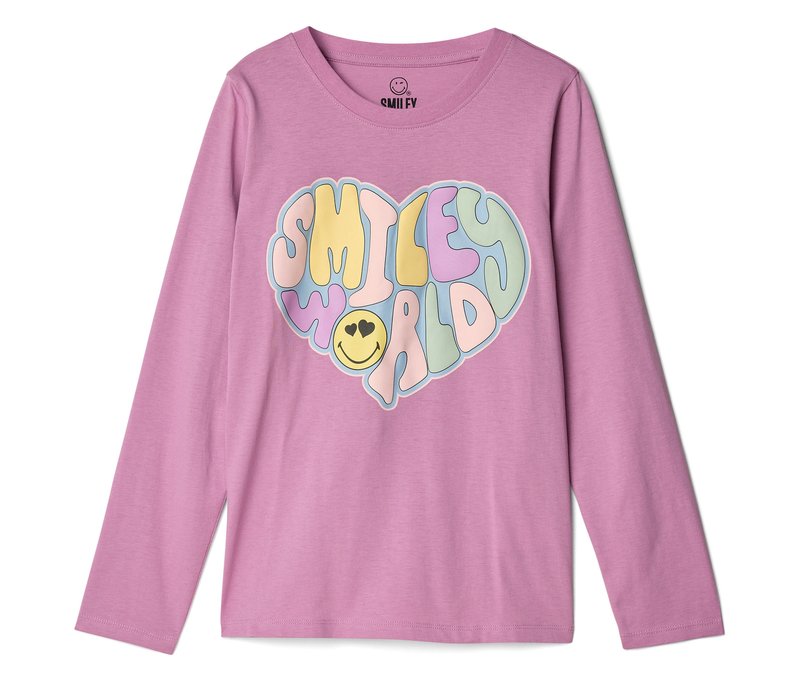 Tchibo - Kinder-Langarmshirt Smileyworld® - Mädchen - Gr. 158/164 - rosa