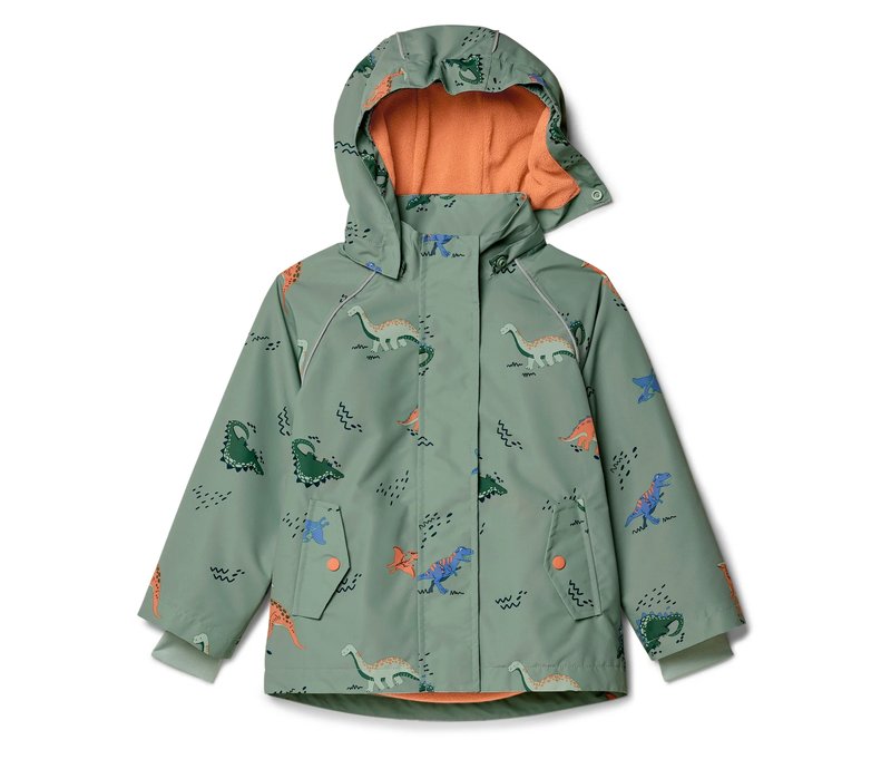 Tchibo - Kinder-Thermo-Regenjacke mit Fleecefutter - Baby - Gr. 86/92 - grün/print