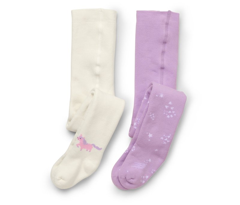 Tchibo - 2 Kinder-Frottee-Strumpfhosen - Gr. 110/116 - lila
