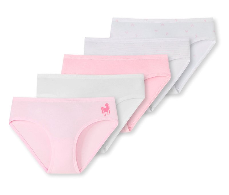 5 Schiesser Kinder-Slips - Mädchen - Gr. 98 - weiß