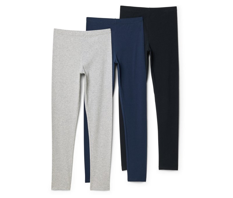 Tchibo - 3 Kinder-Leggings - Kinder - Gr. 134/140 - dunkelblau