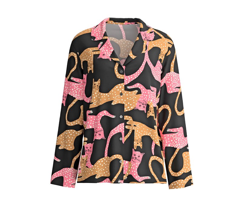 Tchibo - Calida Langarm-Shirt »Sleep Over M&M« - Damen - Gr. L - schwarz/print
