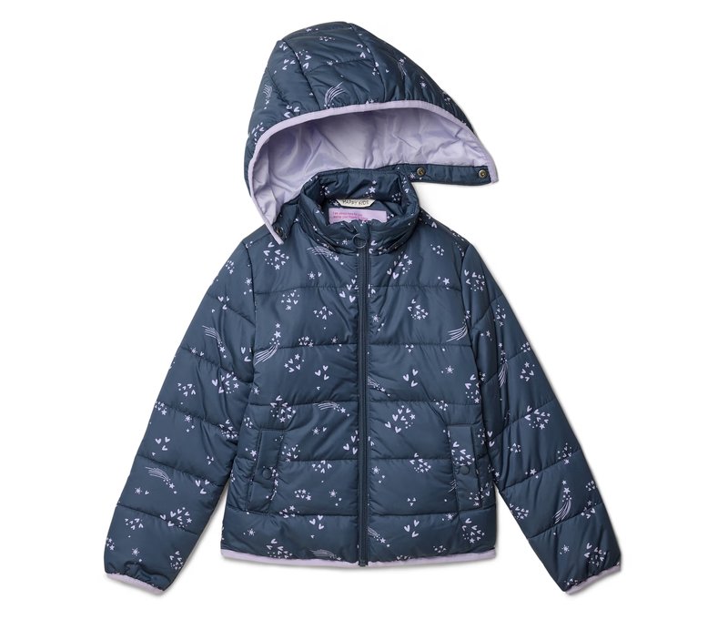 Tchibo - Kinder-Steppjacke - Mädchen - Gr. 110/116 - dunkelblau/print