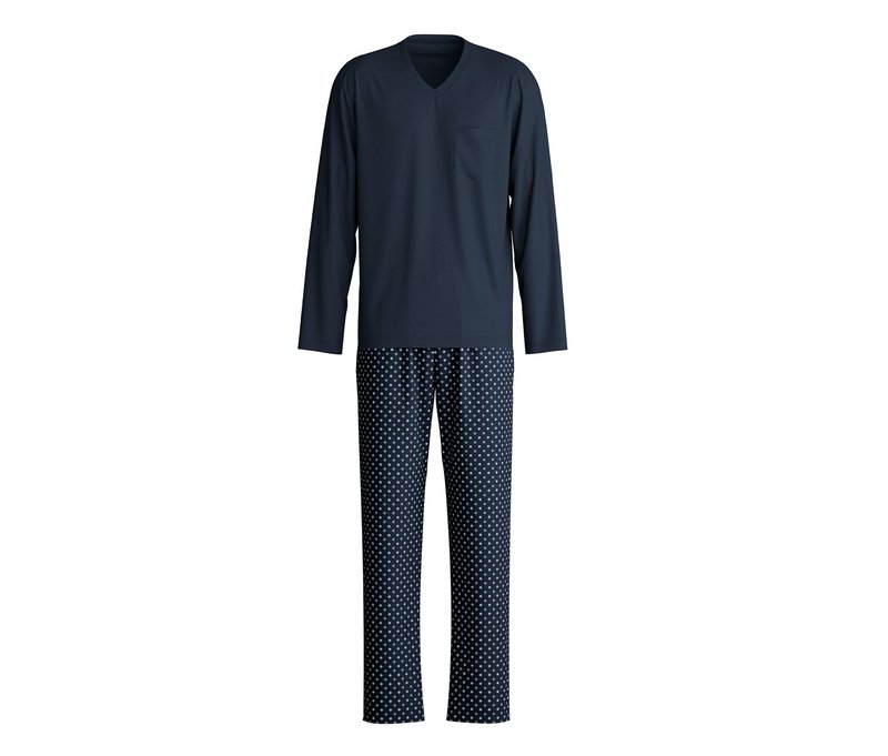 Tchibo - Calida Pyjama »Relax Streamline« - Herren - Gr. M - blau/print