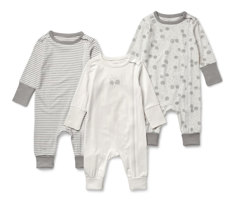 Tchibo - 3 Baby-Pyjamas - Baby - Gr. 98/104 - weiß/print