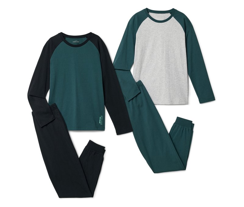 Tchibo - 2 Kinder-Pyjamas - Jungen - Gr. 146/152 - dunkelgrün