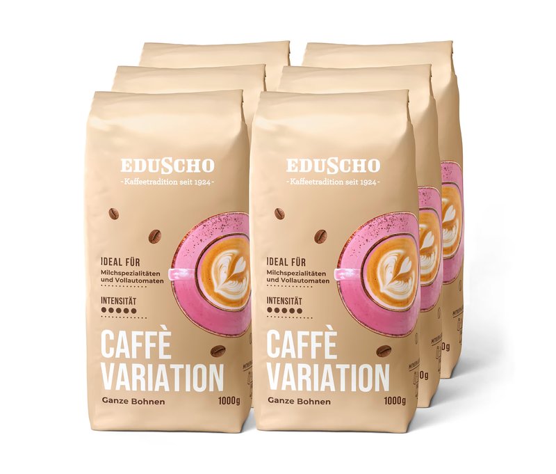 Eduscho Caffè Variation - 6 x 1 kg Ganze Bohne - Intensität: 5/5
