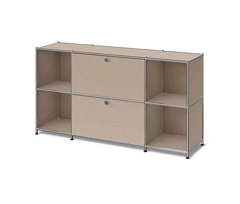 Tchibo - Sideboard Metall »Cn3« mit 2 Klappenfächern - 153x40x82,5cm - taupe -