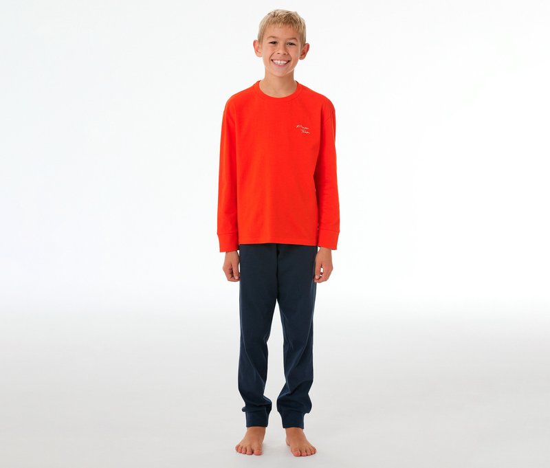 Schiesser Kinder-Pyjama mit Bündchen - Jungen - Gr. 152 - dunkelblau
