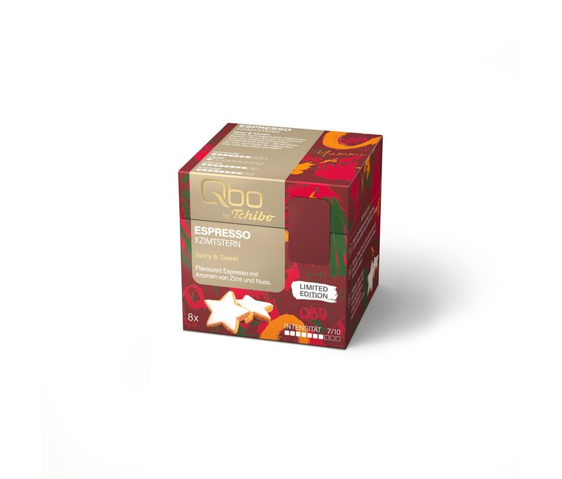 Qbo Flavoured Espresso Zimtstern - 8 Kapseln - Intensität: 7/10