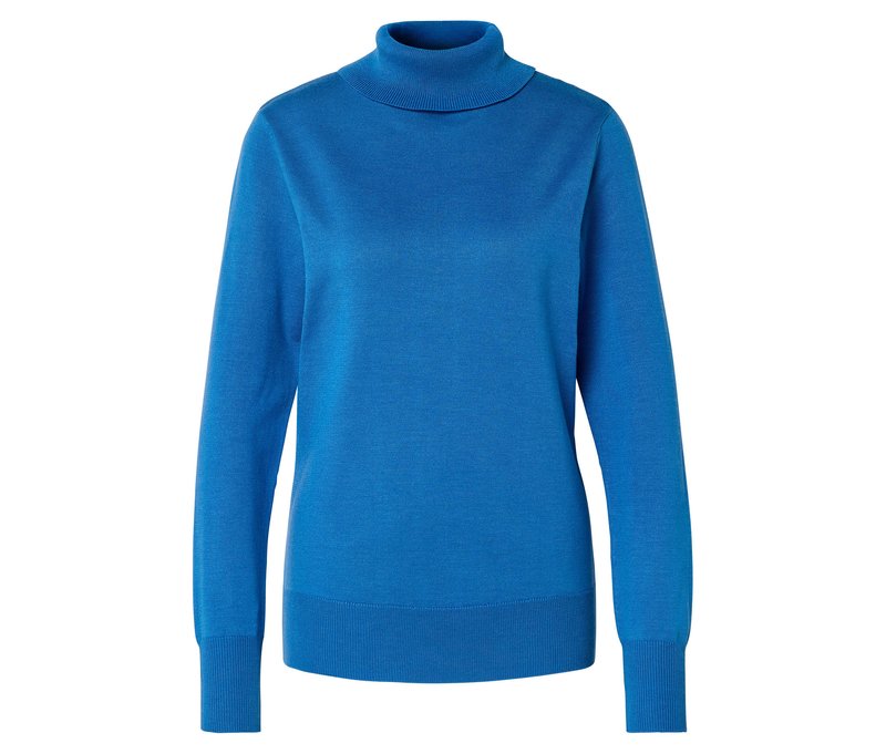 Tchibo - Feinstrick-Rollkragenpullover - Damen - Gr. S - blau