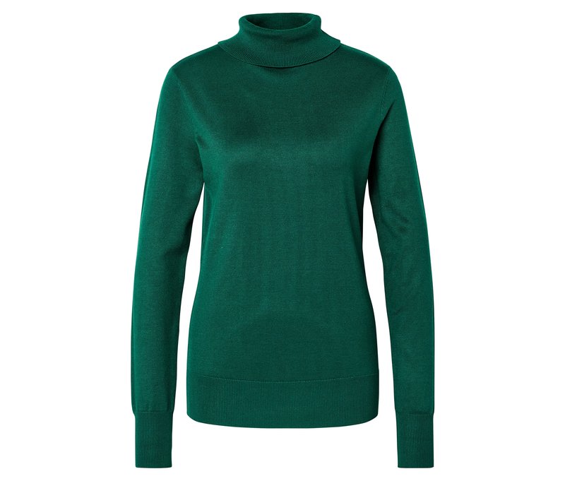 Tchibo - Feinstrick-Rollkragenpullover - Damen - Gr. XL - grün