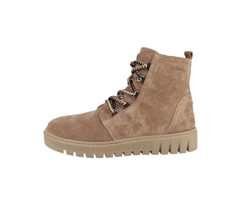 Romika Velours-Schnürboots - Damen - Gr. 37 - taupe