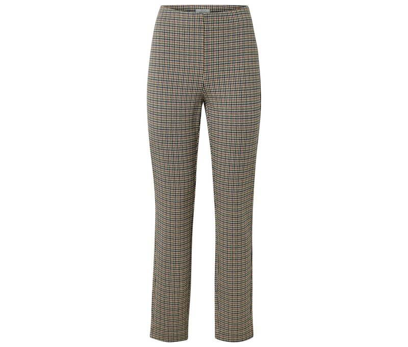 Tchibo - Stoffhose mit Hahnentritt-Jacquard - Damen - Gr. XL - weiß/jacquard