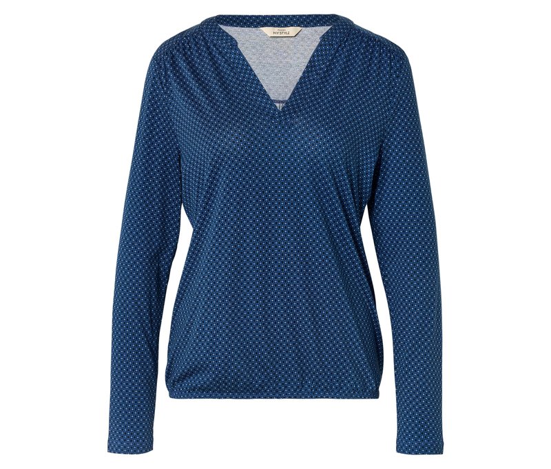 Tchibo - Bedrucktes Blusenshirt - Damen - Gr. L - blau/print