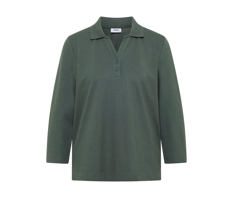 Tchibo - Cecil 3/4-Poloshirt - Damen - Gr. XL - olivgrün
