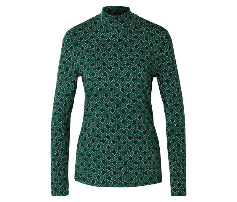 Tchibo - Blusenshirt mit Stehkragen - Damen - Gr. L - dunkelgrün