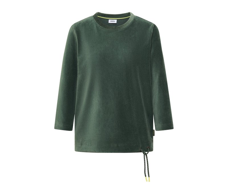 Tchibo - Cecil 3/4-Cordshirt - Damen - Gr. M - olivgrün