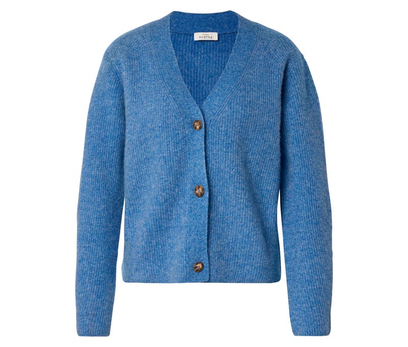 Tchibo - Strickjacke mit RWS-zertifizierter Wolle - Damen - Gr. L - blau