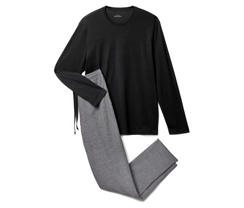 Tchibo - Pyjama-Set - Herren - Gr. L - schwarz/gestreift
