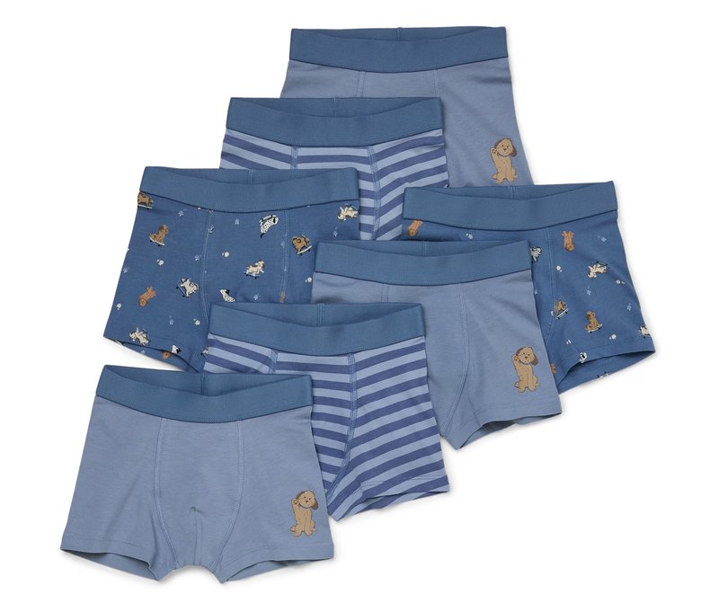 Tchibo - 7 Kinder-Slipboxer - Jungen - Gr. 122/128 - blau/print