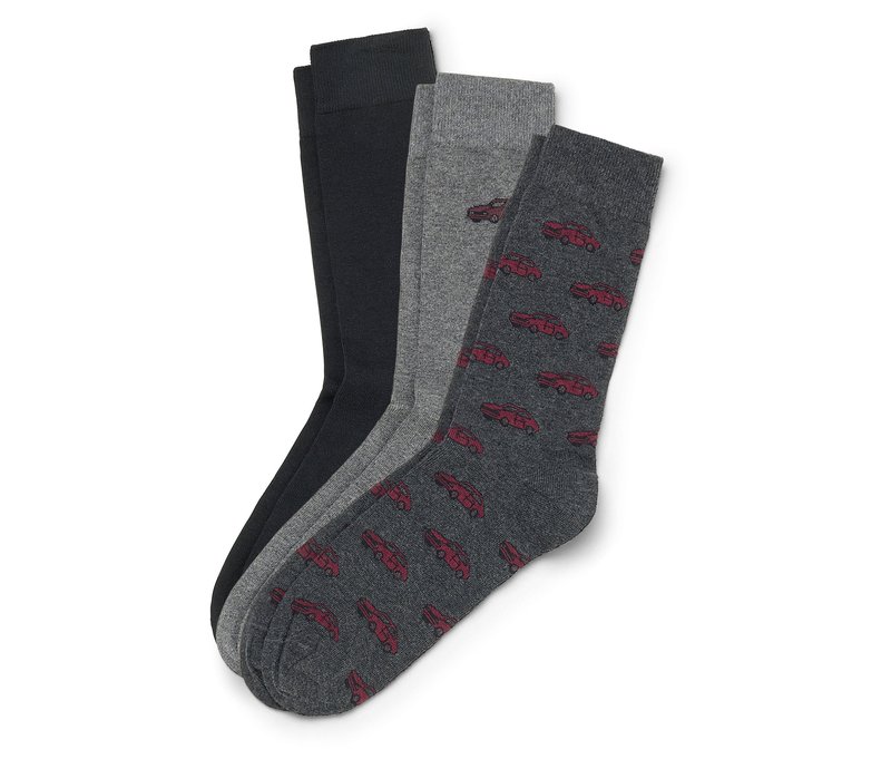 Tchibo - 3 Paar Socken - Herren - Gr. 38-40 - hellgrau/print