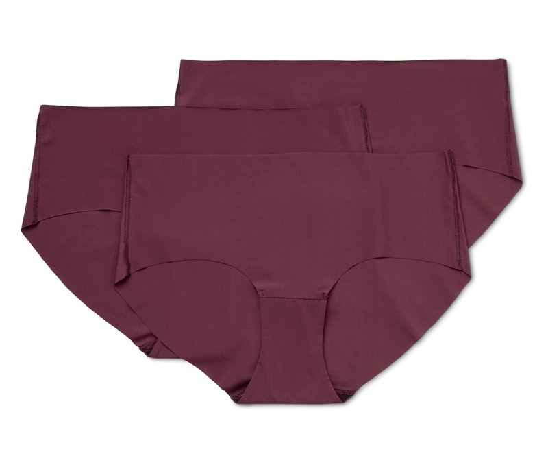 Tchibo - 3 Magic-Cut-Pantys - Damen - Gr. XS - weinrot