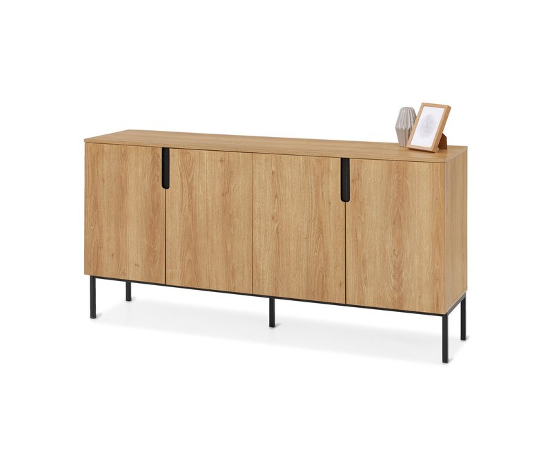 Tchibo - Sideboard mit 4 Türen - 160x40x80cm - schwarz -