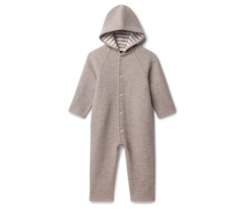 Tchibo - Baby-Walkoverall mit Wolle - Baby - Gr. 74/80 - weiß