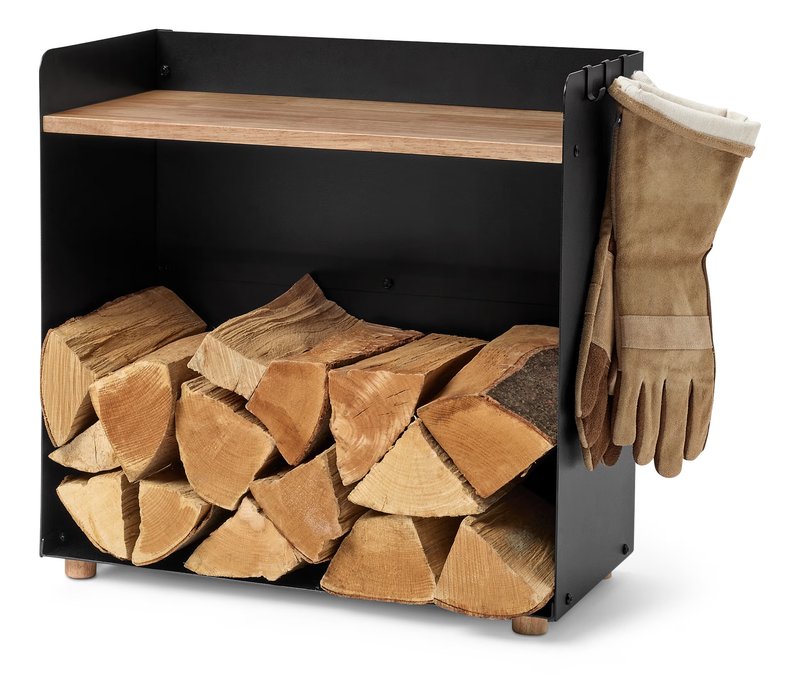 Tchibo - Breites Kaminholzregal mit Ablagefläche - 50x25x47,5cm - schwarz -