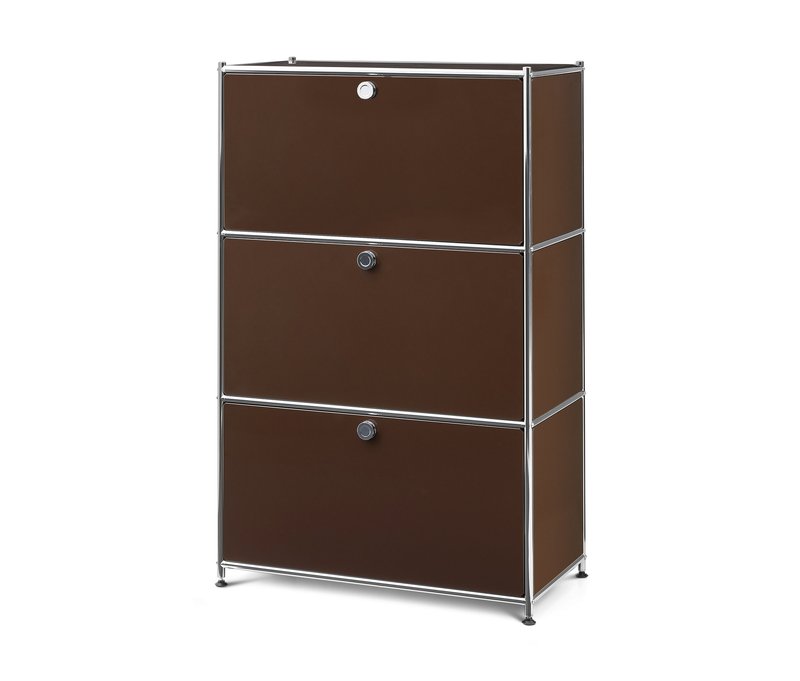 Tchibo - Metall-Kommode »Cn3« mit 3 versetzbaren Klappenfächern Metall-Kommode »Cn3« mit 3 versetzbaren Klappenfächern - 77x40x120,3cm - chrom -