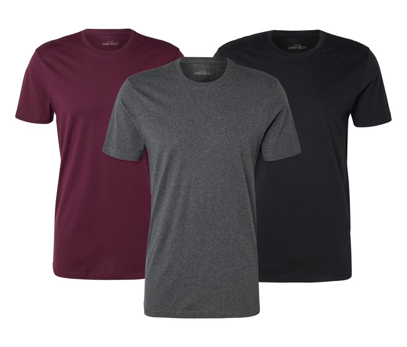 Tchibo - 3 T-Shirts mit Rundhalsausschnitt - Herren - Gr. XL - schwarz