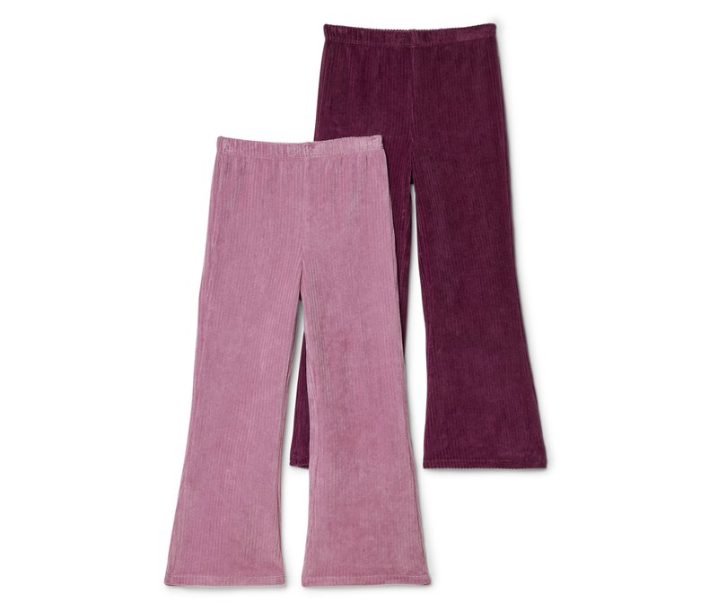 Tchibo - 2 Kinder-Cord-Leggings - Mädchen - Gr. 98/104 - rosa