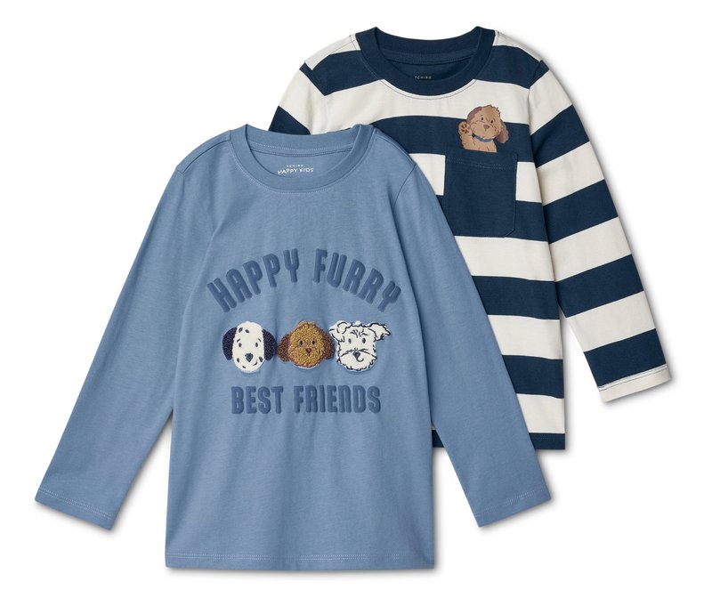 Tchibo - 2 Kinder-Langarmshirts - Baby - Gr. 74/80 - dunkelblau