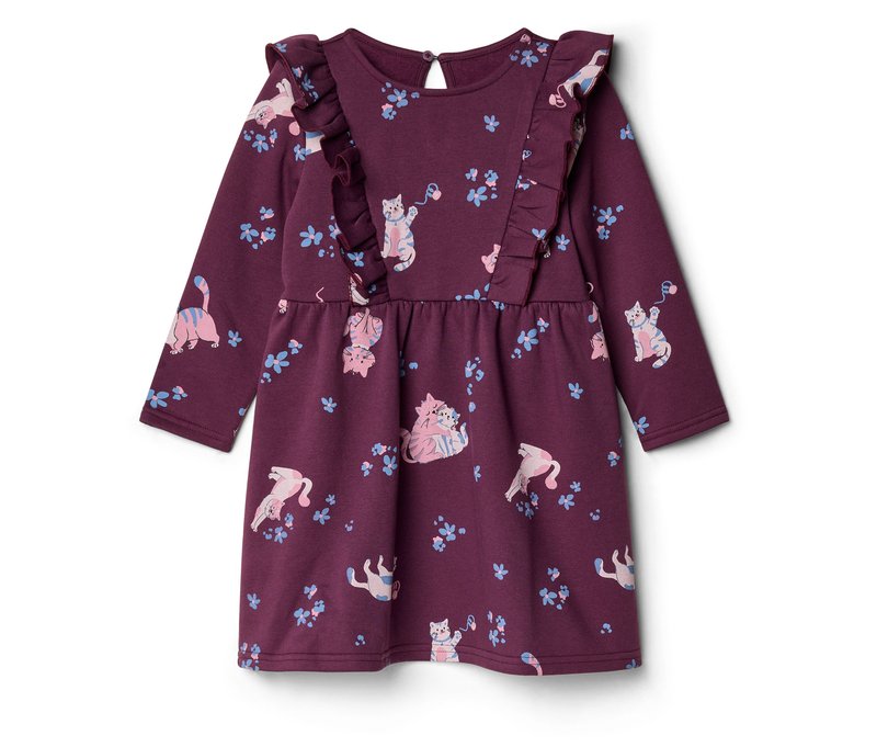 Tchibo - Kinder-Sweatkleid - Mädchen - Gr. 110/116 - rosa/print