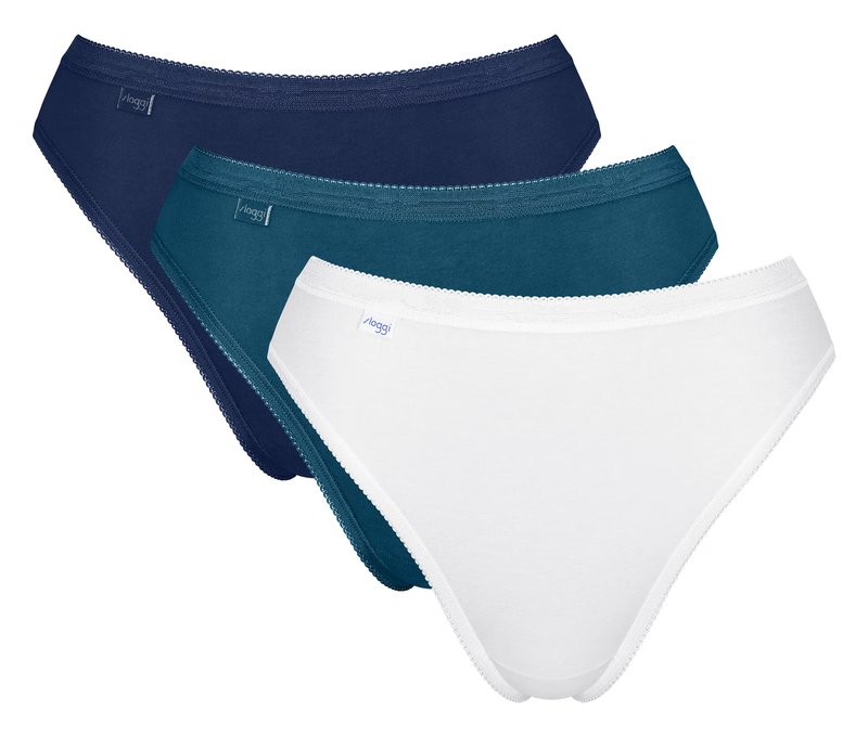 sloggi Basic+ Tai Slip C3P - Damen - Gr. 38 - blau