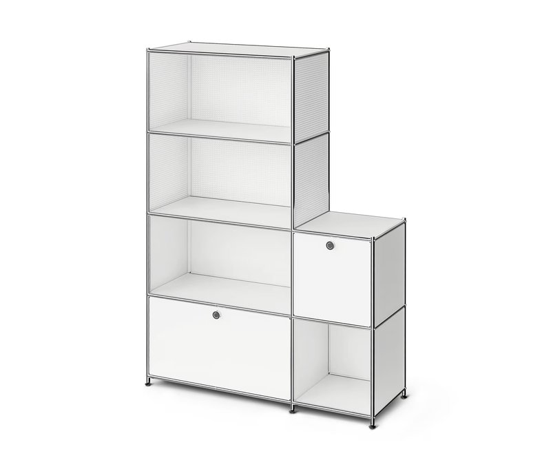 Tchibo - Regal Metall »Cn3« mit 2 Klappenfächern - 117x40x158,5cm - chrom -