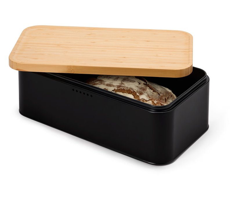 Tchibo - Brotkasten mit Schneidebrett - schwarz