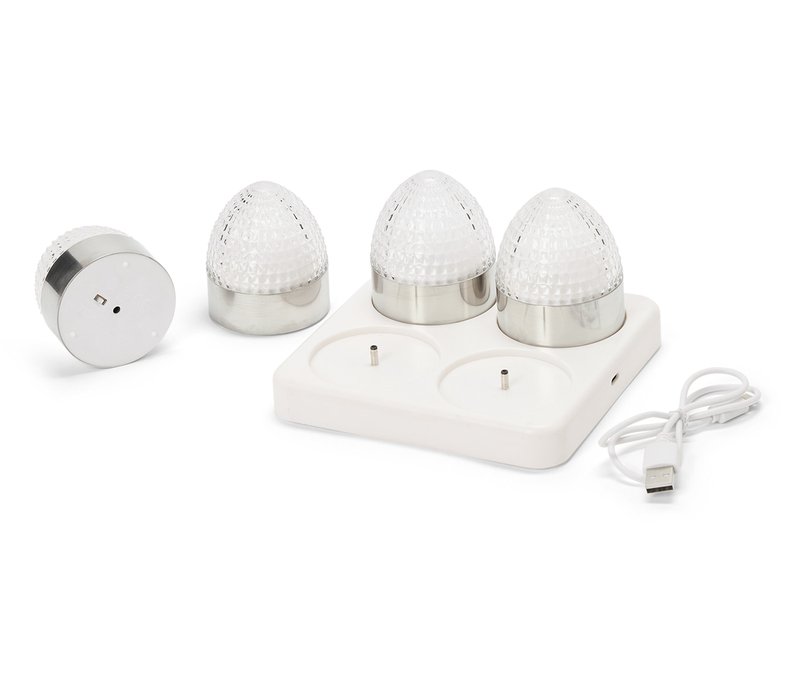 Tchibo - Akku-Tischleuchten-Set - 14x14x2cm - silber -